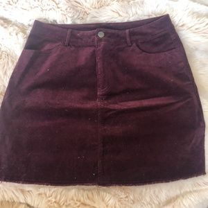 Forever21 Plum Cordoury Mini Skirt